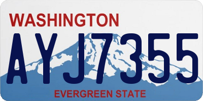 WA license plate AYJ7355
