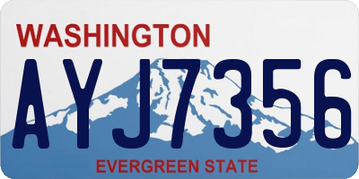 WA license plate AYJ7356