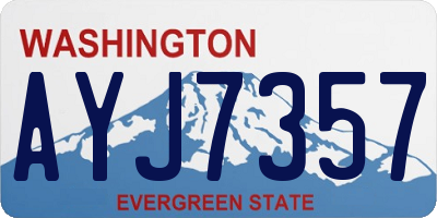 WA license plate AYJ7357