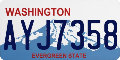 WA license plate AYJ7358