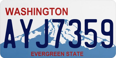 WA license plate AYJ7359