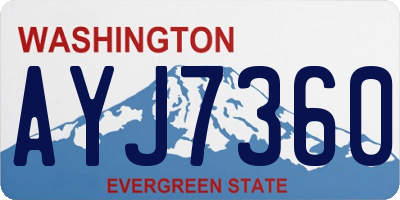 WA license plate AYJ7360