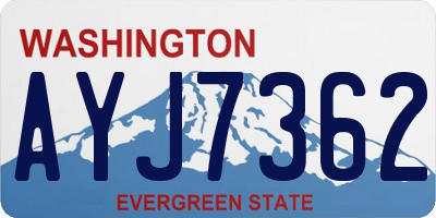 WA license plate AYJ7362