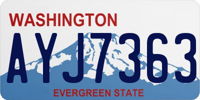 WA license plate AYJ7363