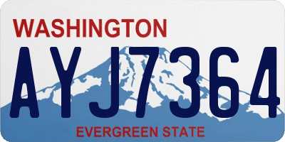 WA license plate AYJ7364