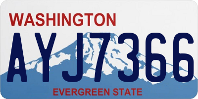 WA license plate AYJ7366