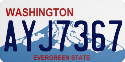 WA license plate AYJ7367