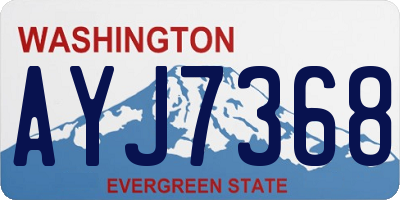 WA license plate AYJ7368