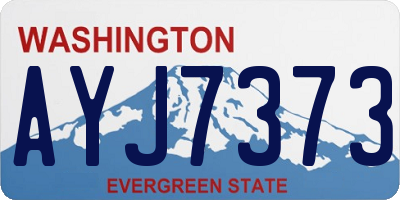 WA license plate AYJ7373