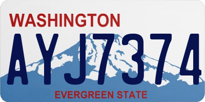 WA license plate AYJ7374
