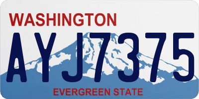 WA license plate AYJ7375