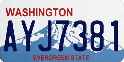 WA license plate AYJ7381