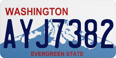 WA license plate AYJ7382