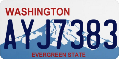 WA license plate AYJ7383