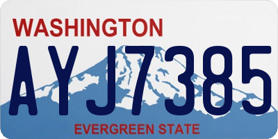 WA license plate AYJ7385