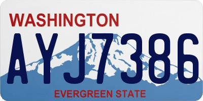 WA license plate AYJ7386