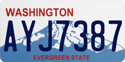 WA license plate AYJ7387