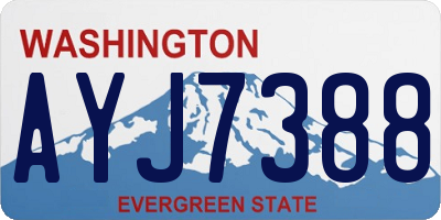 WA license plate AYJ7388
