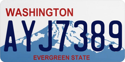 WA license plate AYJ7389