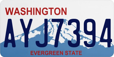 WA license plate AYJ7394