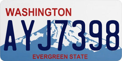 WA license plate AYJ7398