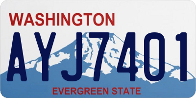 WA license plate AYJ7401