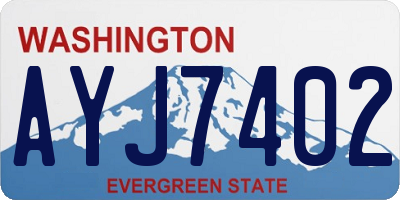 WA license plate AYJ7402