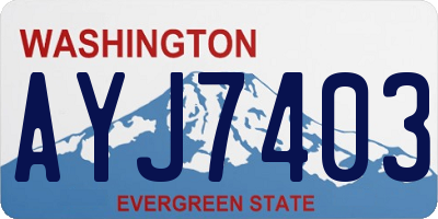 WA license plate AYJ7403