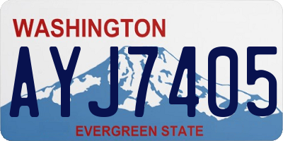 WA license plate AYJ7405