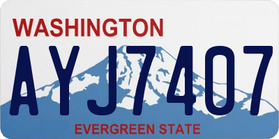 WA license plate AYJ7407