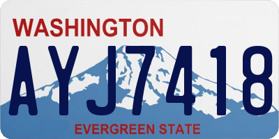 WA license plate AYJ7418