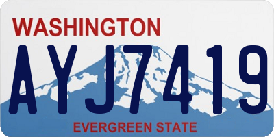 WA license plate AYJ7419