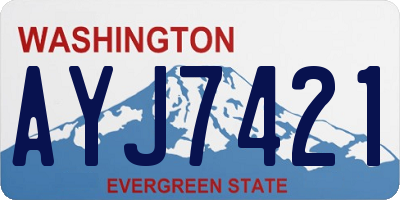WA license plate AYJ7421