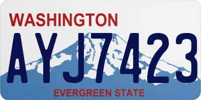 WA license plate AYJ7423