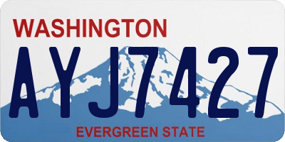 WA license plate AYJ7427