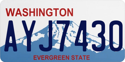 WA license plate AYJ7430
