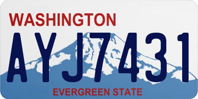 WA license plate AYJ7431
