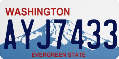 WA license plate AYJ7433