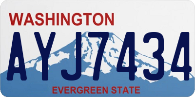 WA license plate AYJ7434