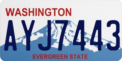 WA license plate AYJ7443