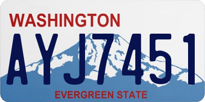 WA license plate AYJ7451
