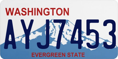 WA license plate AYJ7453