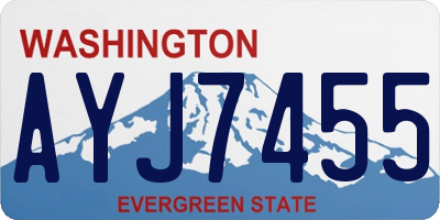 WA license plate AYJ7455