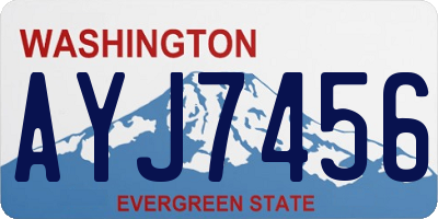WA license plate AYJ7456