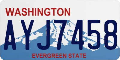 WA license plate AYJ7458
