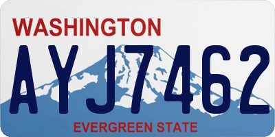 WA license plate AYJ7462