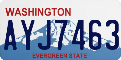 WA license plate AYJ7463