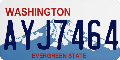 WA license plate AYJ7464