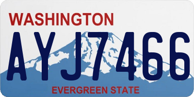WA license plate AYJ7466