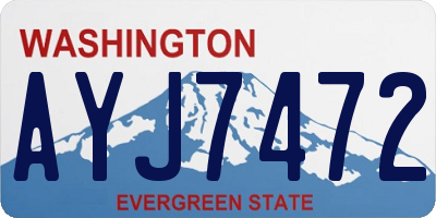 WA license plate AYJ7472